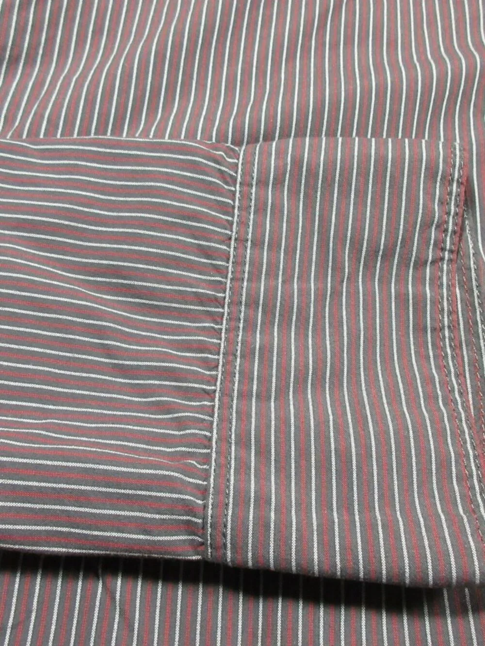 The North Face mens brown red gray nylon rollup vented hiking shirt XXL EUC